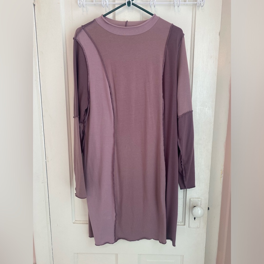 Purple color block long sleeve mini dress, Wild Fable, size 1X